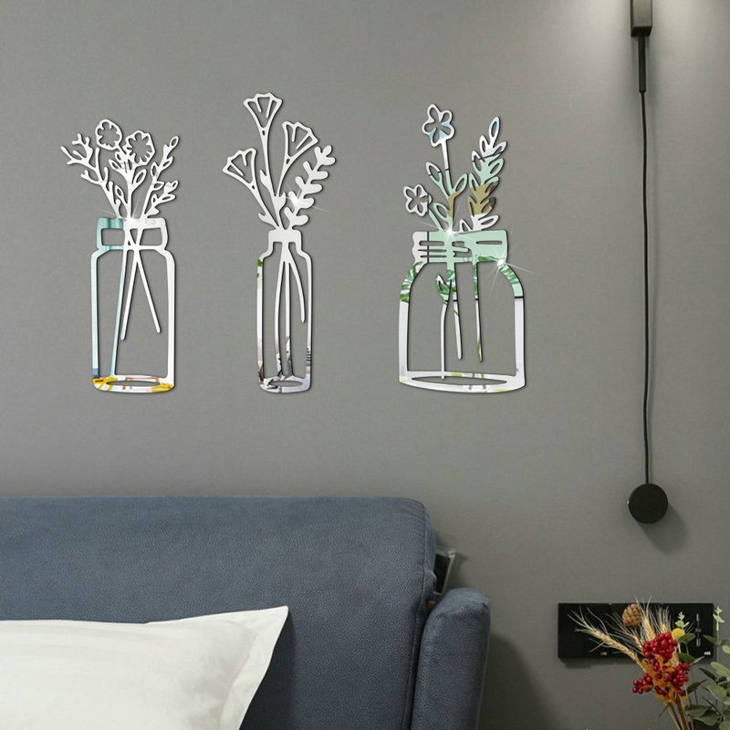 JM10123D adesivo de superfície de espelho acrílico vaso oco tridimensional para decoração de casa espelho autoadesivo de parede_voghion.com