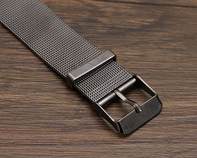 Korejas versija, vienkārša austa sieta siksniņa, pistoles krāsas tērauds zēniem un meitenēm modes kvarca pulkstenis_voghion.com