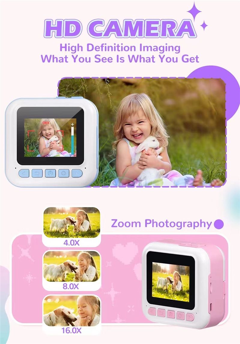 【High Quality】 New Polaroid Photo Capable, Printable, HD Front And Rear Dual Camera, Recordable Children's Camera_voghion.com