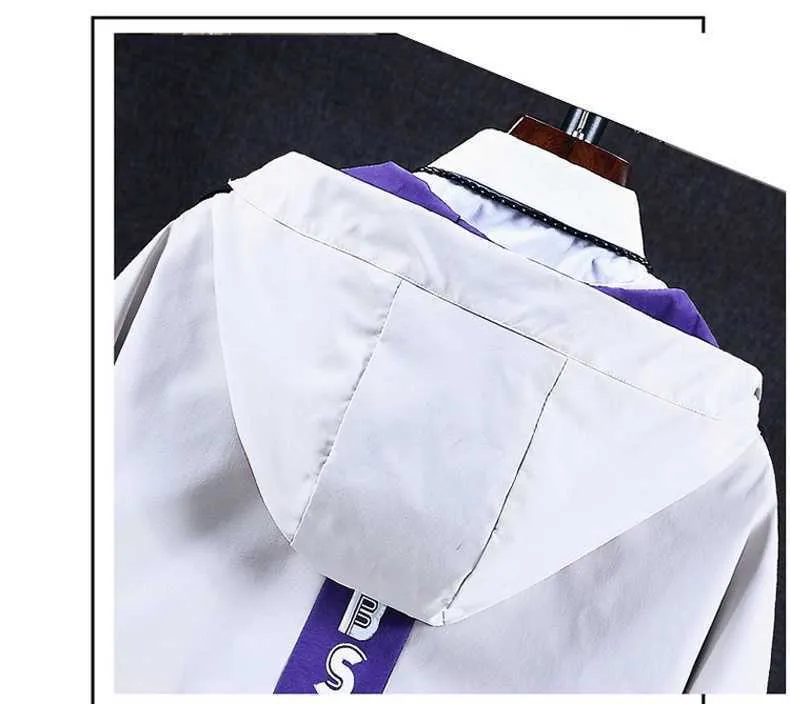 Ανδρικό Streetwear Bomber Jacket Ανδρικό μπουφάν με φερμουάρ με κουκούλα Φθινοπωρινό Ανοιξιάτικο ζεστό παλτό Haruku Αντιανεμικά αντιανεμικά_voghion.com