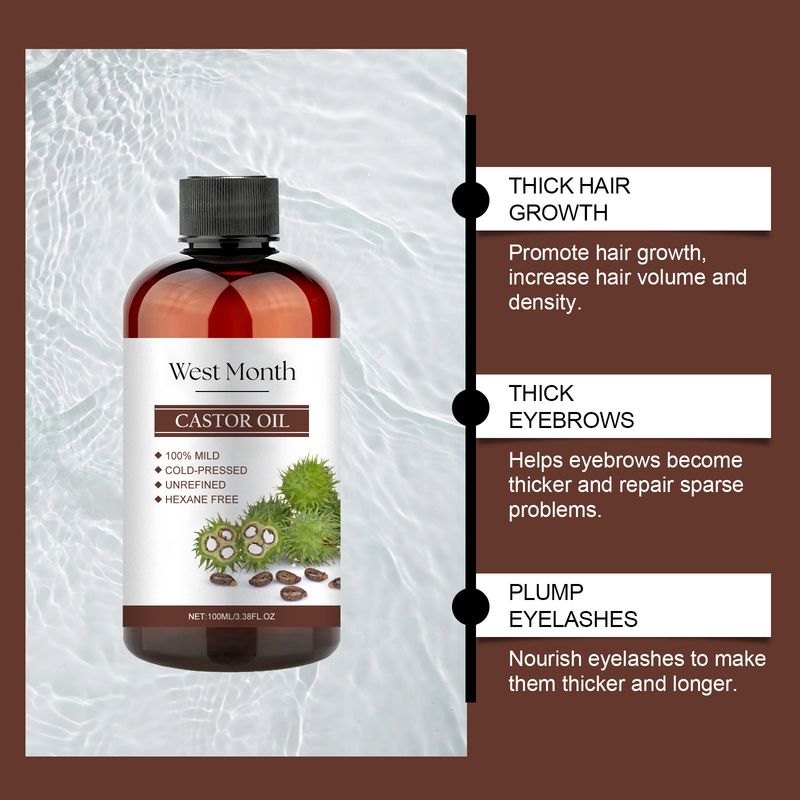 in One Castor Oil, Multi-effect Moisturizing Skin, Eyelashes And Eyebrows Care Essential Oil_voghion.com