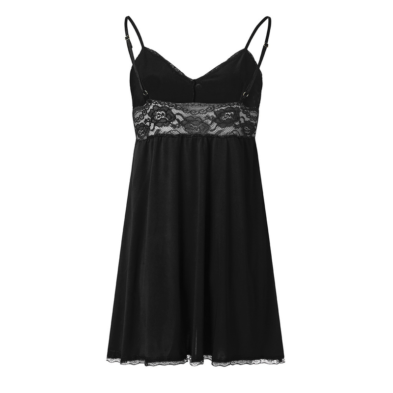 set di pigiami trasparenti da donna in lingerie sexy di pizzo, camicia da notte e gonna con reggicalze di grandi dimensioni_voghion.com