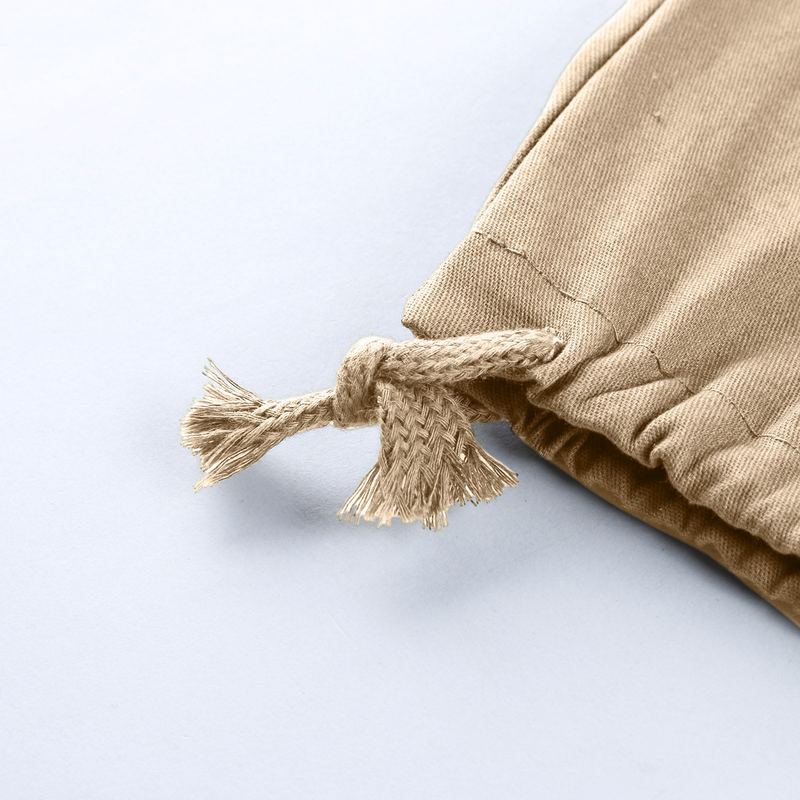 Calça cargo masculina amarrada com vários bolsos casual_voghion.com