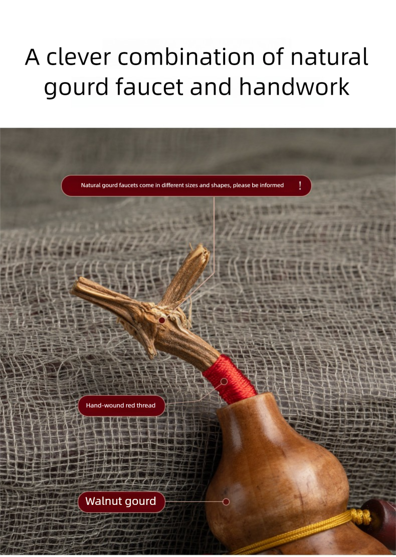 Peaceful Fortune Schlangenkopf-Kürbis aus natürlichem Walnussholz, hängender Dekorationsanhänger für den Rückspiegel, Auto_voghion.com