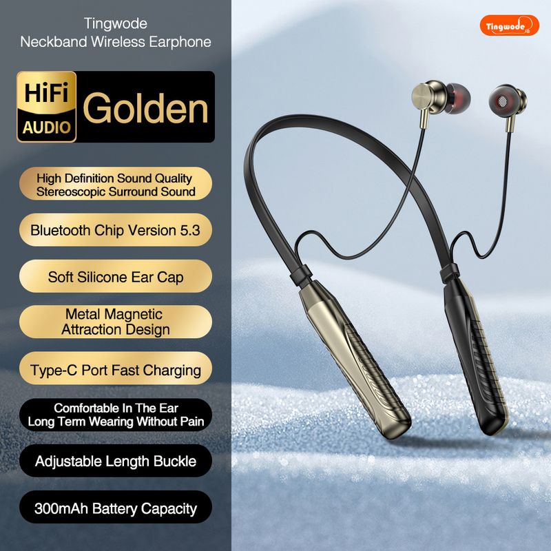 Foreign Trade Hot-Selling Neckband Magnetic Noise Cancelling Call Long Battery Life Wireless Bluetooth Headphones No Lagging_voghion.com