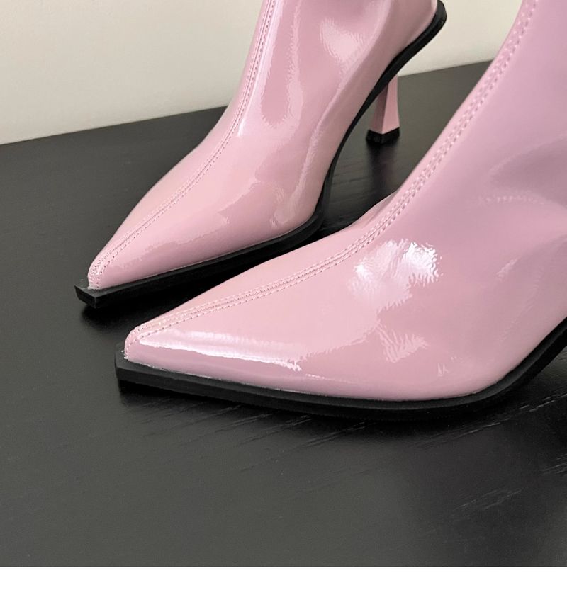 2024 new hot selling pointed comfortable and versatile professional fairy style solid color slim bare boots_voghion.com