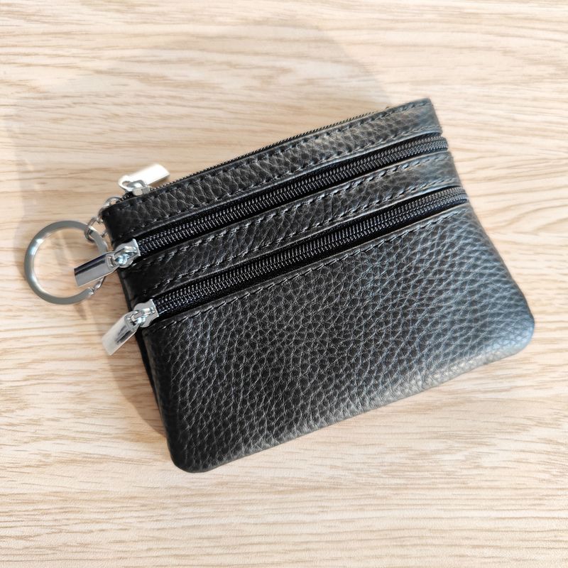 Beliebte Leder-Geldbörse für Damen, Haushalts-Reißverschluss, Schlüsseltasche, multifunktionale Kartentasche, Münzgeldbörse_voghion.com