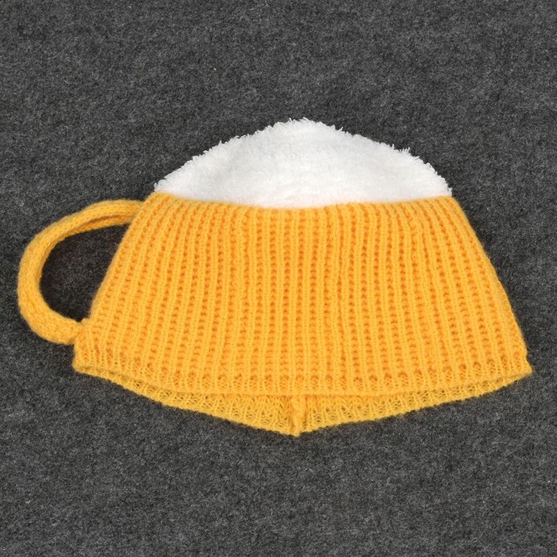 Cappello a forma di bicchiere di vino lavorato a maglia in autunno e inverno, con boccale di birra 3D in filato spesso_voghion.com
