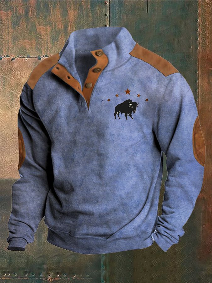 Felpa con cappuccio 3D da uomo con cappuccio polo da uomo con colletto alla coreana da cowboy occidentale stampato a caldo in digitale con fibbia_voghion.com