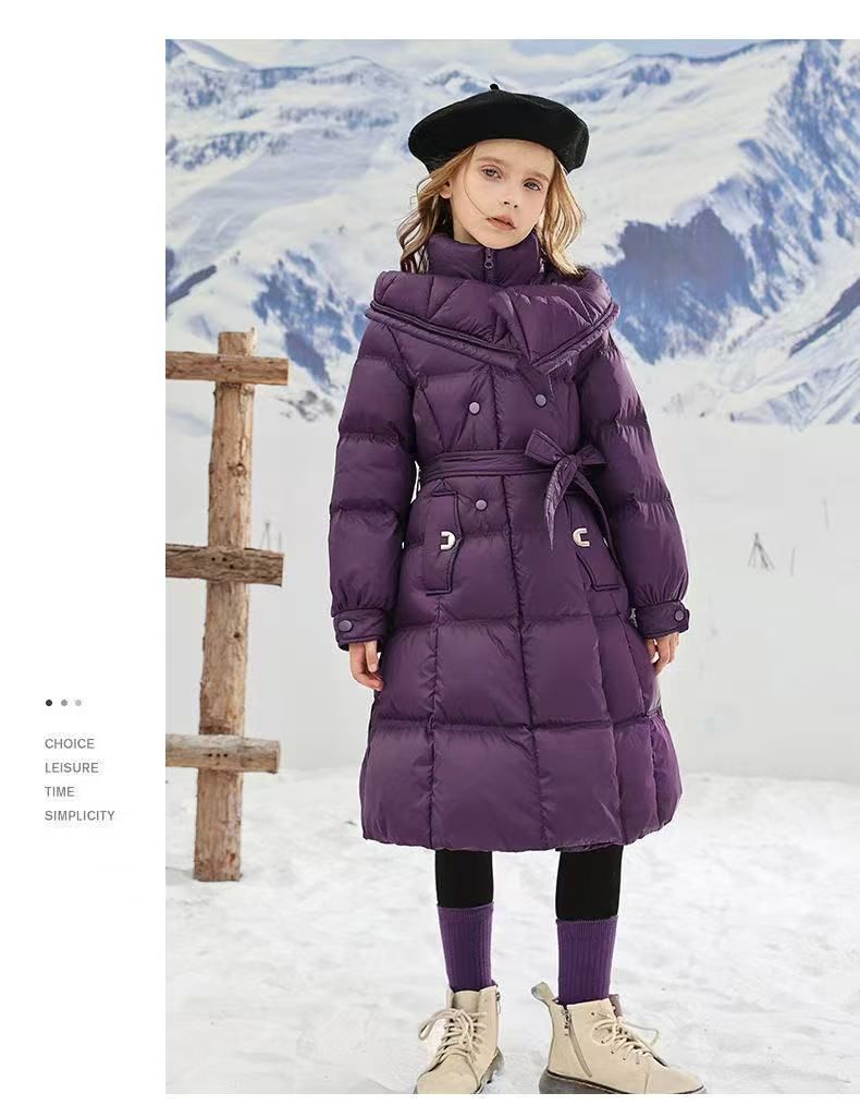 Mädchen Baumwolle Gefütterte Jacke Winter Mantel 2025 Neue Lange Dicke Unten Baumwolle Jacke kinder Baumwolle Gefütterte Jacke Stilvolle Fabrik Direkt verkäufe_voghion.com