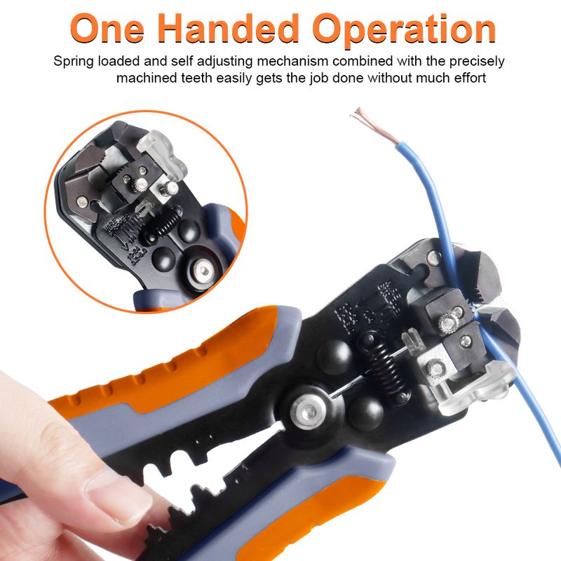 WOZOBUY Crimper Cable Cutter Adjustable Automatic Wire Stripper Multifunctional Stripping Crimping Pliers Terminal Hand_voghion.com