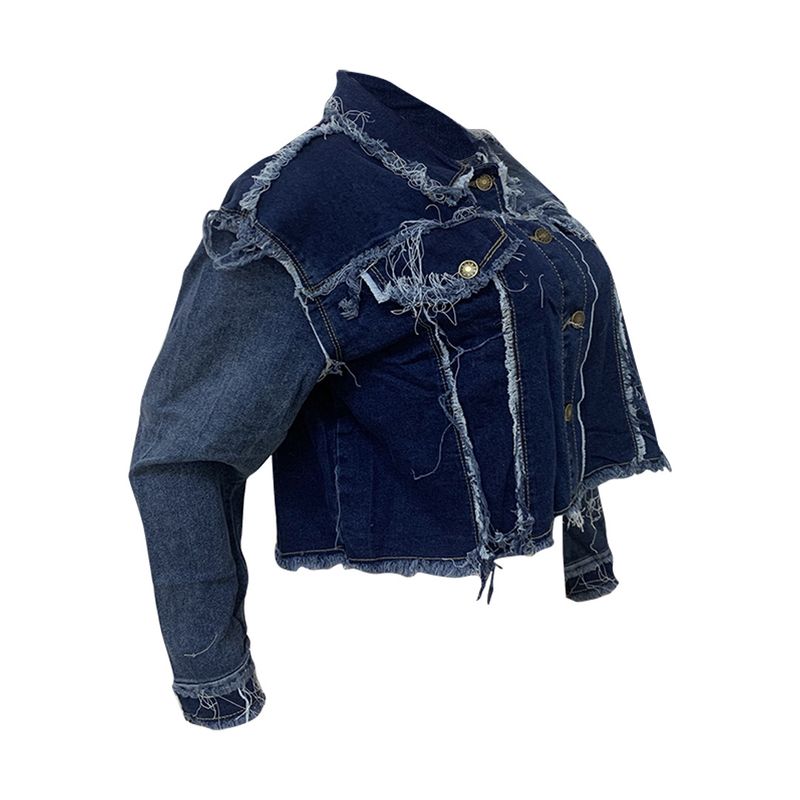 Kadın Giyim Moda Hırka Dikişli Kot Ceket Stokta_voghion.com