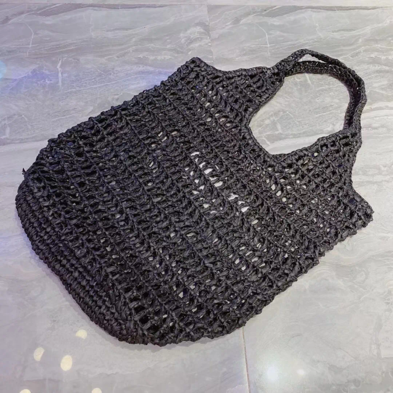 Sommer Strand Reisetaschen Bast Stroh Wicker Totes Frauen Designer Mode Paris Gewebte Einkaufstasche Aushöhlen Handtasche_voghion.com