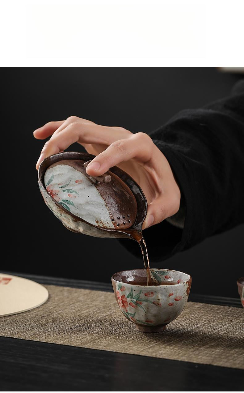 Teiera portatile Muqian Pavilion, dipinta a mano, in stile fresco, per uso domestico, per bere e preparare il tè._voghion.com