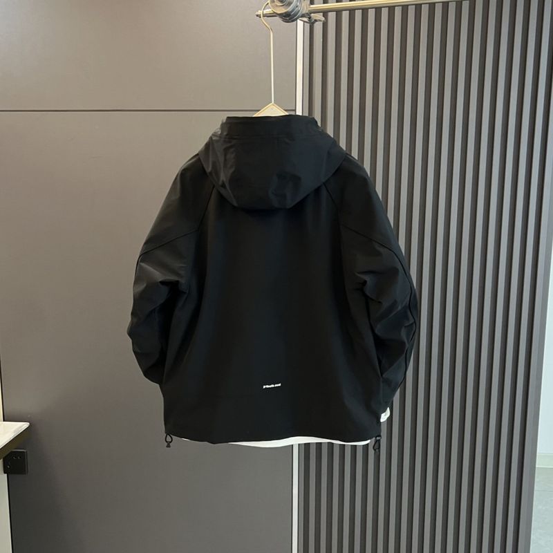 Giacca primaverile e autunnale, Stormtrooper da uomo, antivento, con cappuccio tinta unita, nuovo stile alla moda, abbigliamento casual e ampio da lavoro, trendy_voghion.com