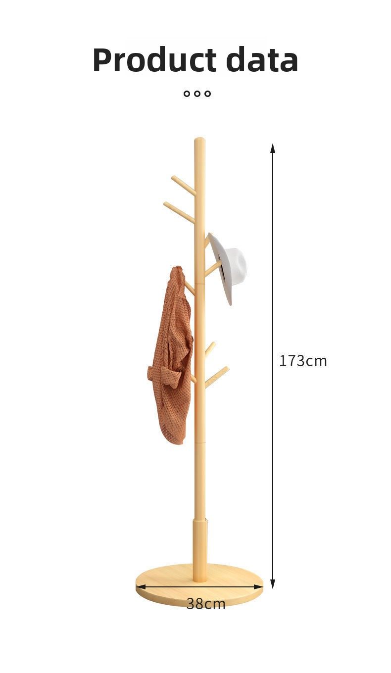 Cabide de chão de madeira maciça para quarto, vertical, casa, simples, para secar roupas, cabide para pendurar_voghion.com