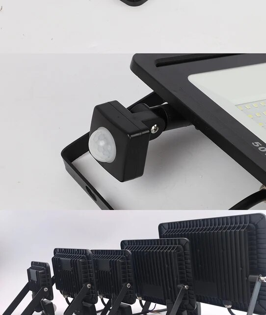 10W 20W 30W 50W 100W Induction Led flood light With Adjustable PIR Sensor 110V 220V floodlight Street Square Outdoor Lighting_voghion.com