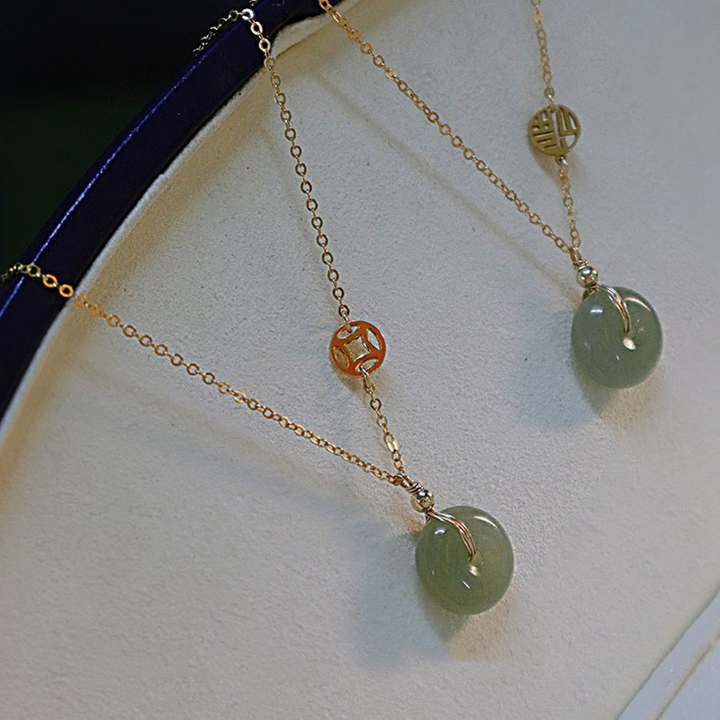 Collana VENERE di giada di Hetian Pace e gioia Catena della clavicola Ins Moda Design elegante Gioielli Dropshipping Wh_voghion.com