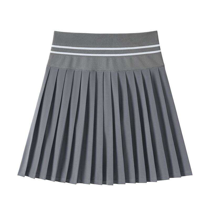 New High-Waisted Ribbed Fitness Skirt Outdoor Sports Anti-Exposure Running Badminton Quick-Dry Plus Size Tennis_voghion.com