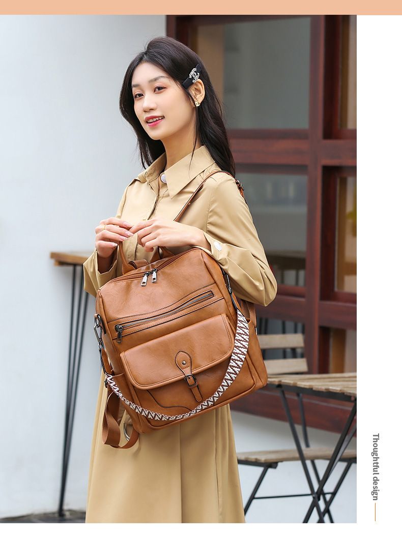 New Women's Backpack Lightweight Women's Retro Backpack Large Capacity Casual Travel Dual Use Shoulder Bag_voghion.com