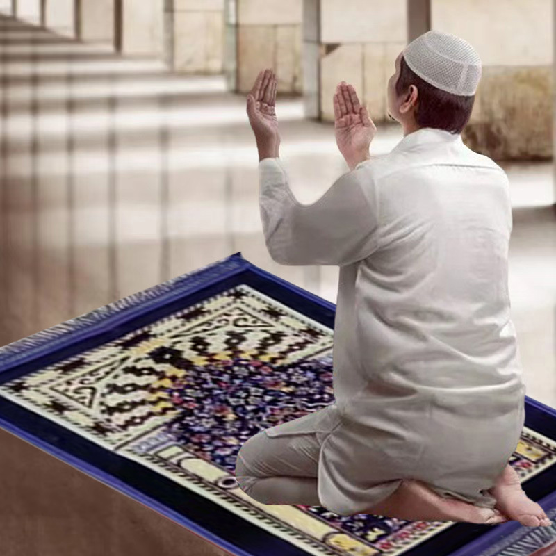 Ny muslimsk gudstjänstfilt Rashelmönster tillbedjansfilt Muslimsk bönematta Bredd och förtjockad vindmatta_voghion.com