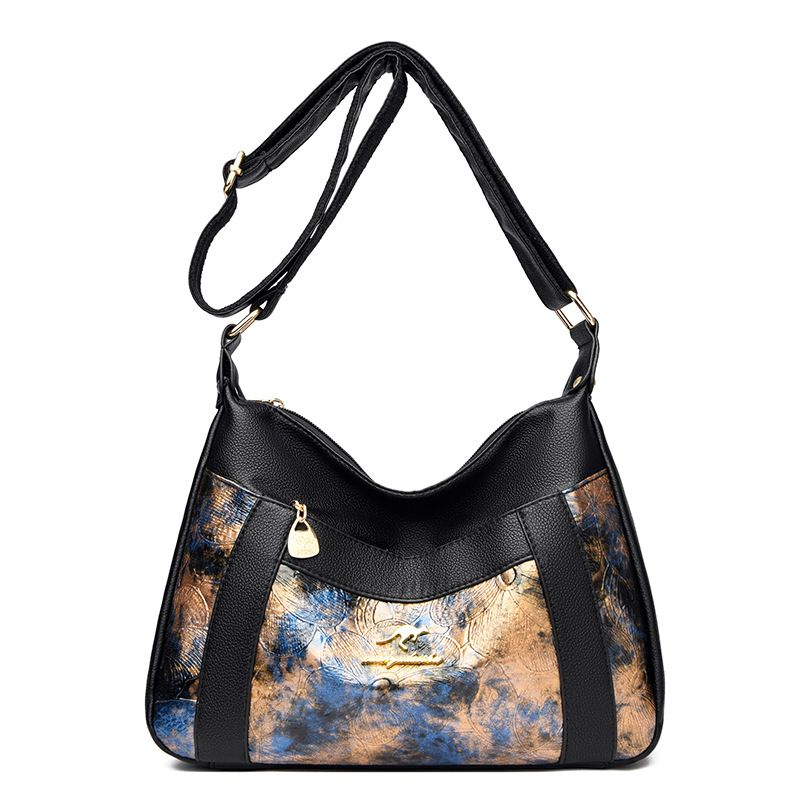 Borsa a tracolla casual da donna testurizzata, alla moda, 2024, nuova borsa a tracolla versatile e di grande capacità per mamme di mezza età_voghion.com