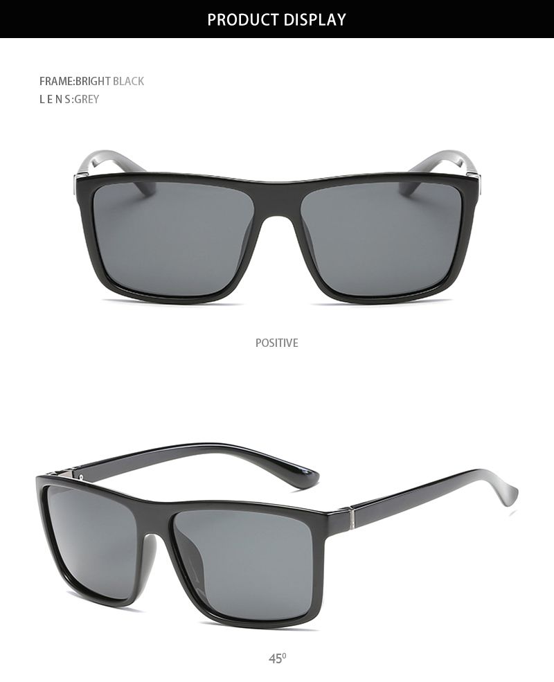 Occhiali da sole classici neri quadrati polarizzati da uomo, occhiali da sole blu a specchio alla moda, unisex, vintage, antiriflesso, per la guida_voghion.com