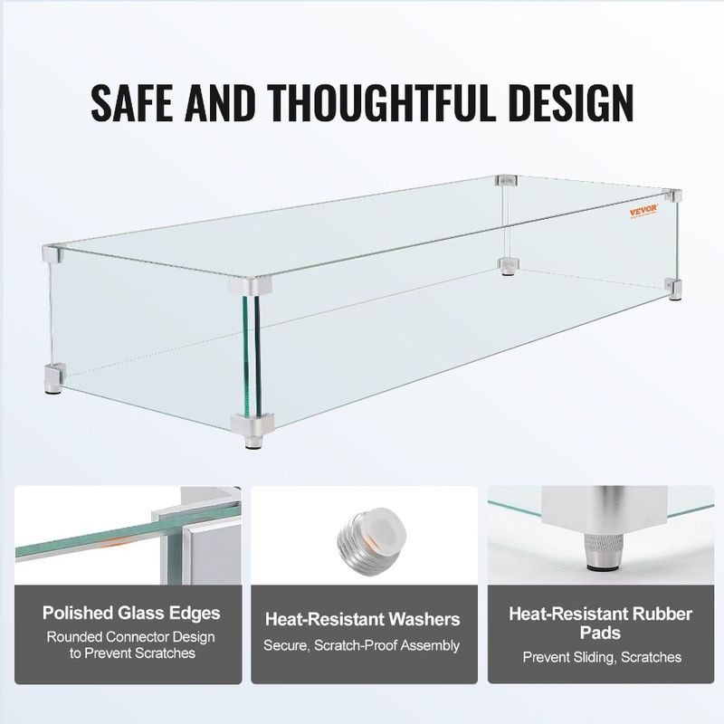 Wind For Squ Firepits Tempered 6.5 Wind Pit Inch 7.5 0.31 Thick Table Clear X Fire X Square Guard 23.5 Guard Inch Gas For Fire_voghion.com