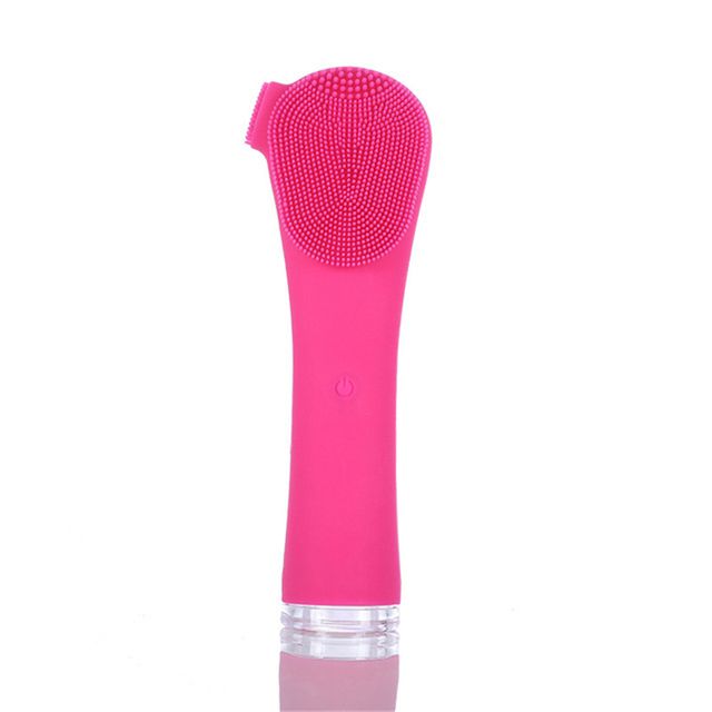 USB Face Cleaner Facial Cleansing Brush Double Sided Silicone Handle Face Massager Electric Deep Pores Cleaning Makeup Remover_voghion.com