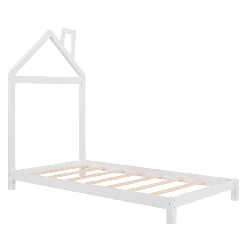 With Twin Wood Houseshaped Board Size Bed Platform_voghion.com