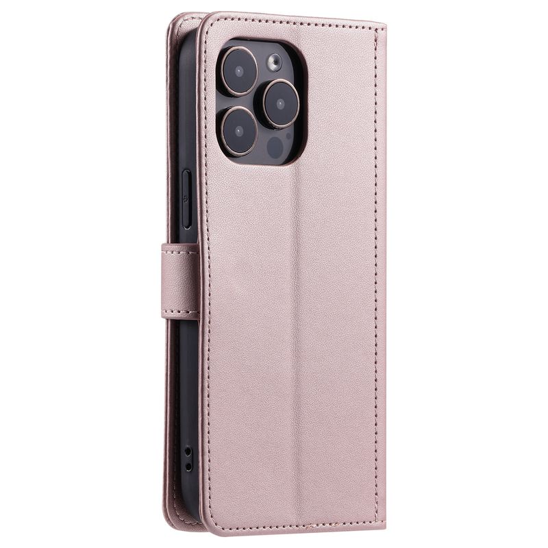 Funda con tapa para iPhone 16 Pro Max con diseño de pata de gallo y ranura para tarjetas, compatible con iPhone 15 y correa cruzada._voghion.com