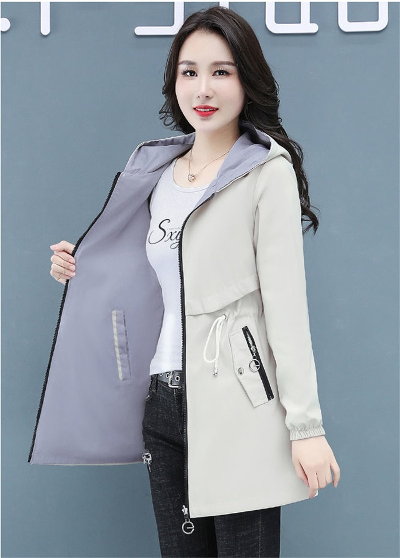 Double-Sided Trench Coat Women 2022 New Spring Autumn Clothes Hooded Large Size Long Windbreaker Jacket Female Outerwear_voghion.com