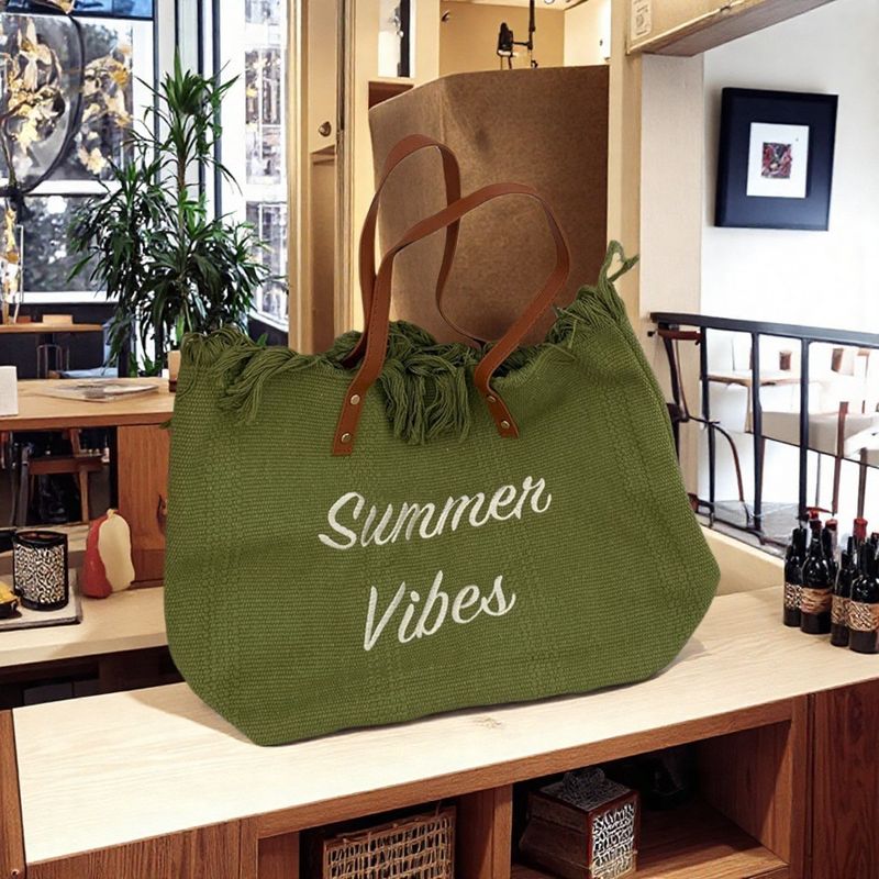 Borsa a mano in stile coreano, nuova, versatile, in tela, ricamata, con nappa, da donna, in tessuto, da spiaggia_voghion.com