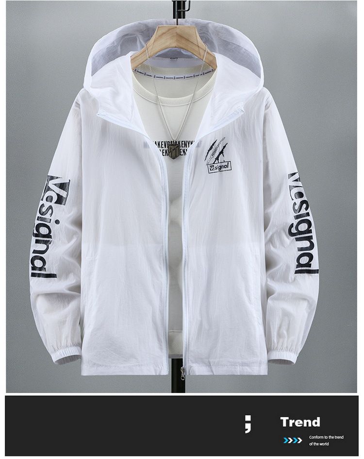 Men's Plus Size Summer Sun Protection Hooded Jacket With Zipper - Lightweight, Breathable & UV Protection For Big & Tall (4XL-10XL)_voghion.com