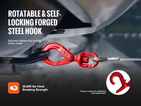 VEVOR Galvanized Steel Winch Cable, 3/8 Inch X 100 Feet 15,200 Lbs Breaking Strength, Wire Winch Rope With Swivel Hook, Towing Cable Heavy Duty, Universal Fit For SUV, Large Off-Road Vehicle, Truck_voghion.com