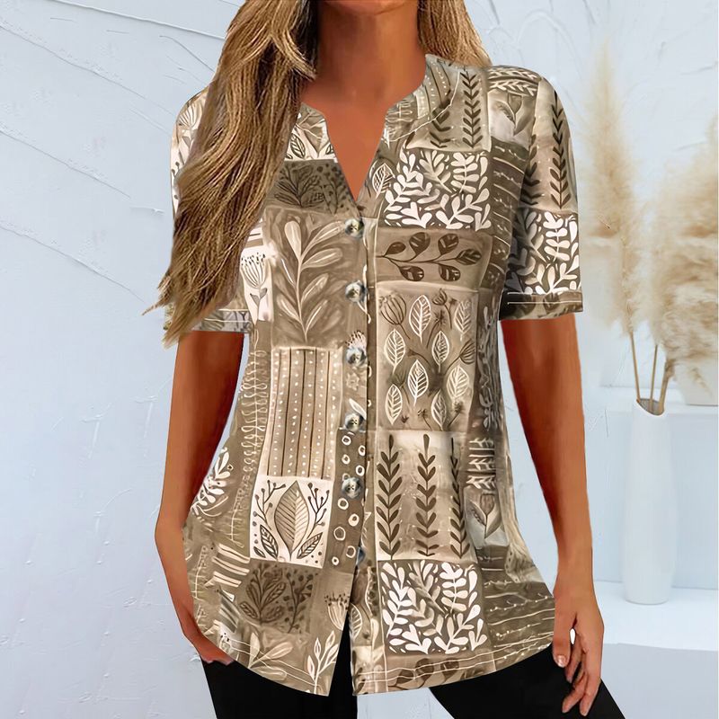 T-shirt da donna a maniche corte con stampa moda cardigan da donna primavera ed estate_voghion.com