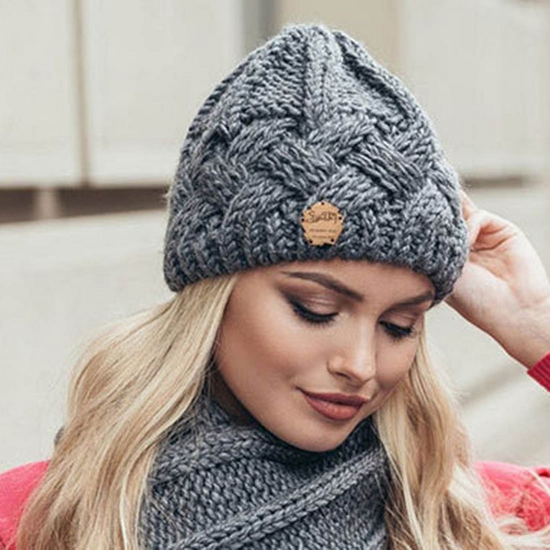 Neue Wintermütze für Frauen, gestrickt, Korea-Mütze, Thic Sullies-Hut, Herbst, im Freien, warme Streetwear-Caps, Rot, Schwarz, Weiß_voghion.com