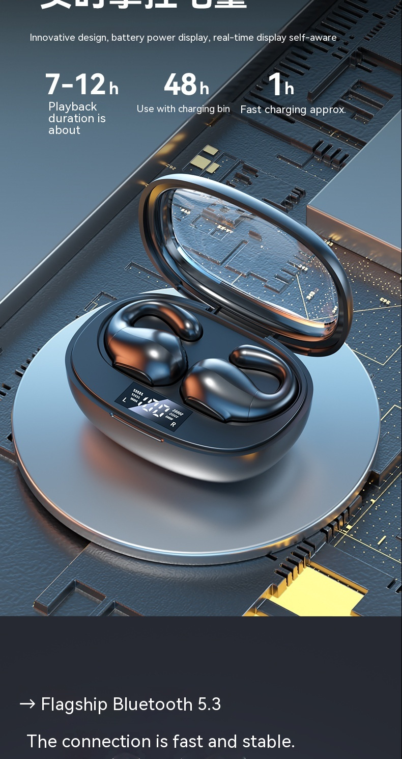 Nuevo M32 True Wireless Clipping Bluetooth 5,3 conducción ósea dos oídos sin reconocimiento uso de auriculares de largo alcance_voghion.com