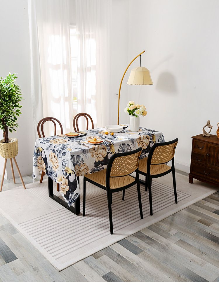 Tovaglia geometrica scandinava – Copritavolo rettangolare in poliestere resistente all'olio e al calore con design antiscivolo, durevole ed elegante_voghion.com