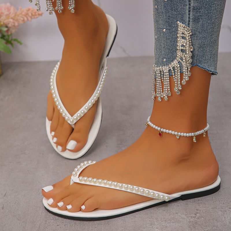 Sandali con punta a clip in stile chane, per donna, estate 2025, nuovi sandali casual piatti, grandi dimensioni, da donna_voghion.com