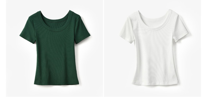 Selected Premium Cotton U-neck Women's Short Sleeved 2025 Summer New Style Loose And Slimming High-end T- Top Base_voghion.com