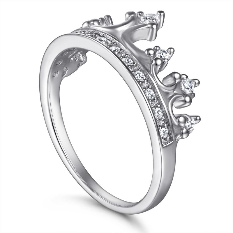 Anello da donna con corona creativa in argento sterling e zirconi_voghion.com