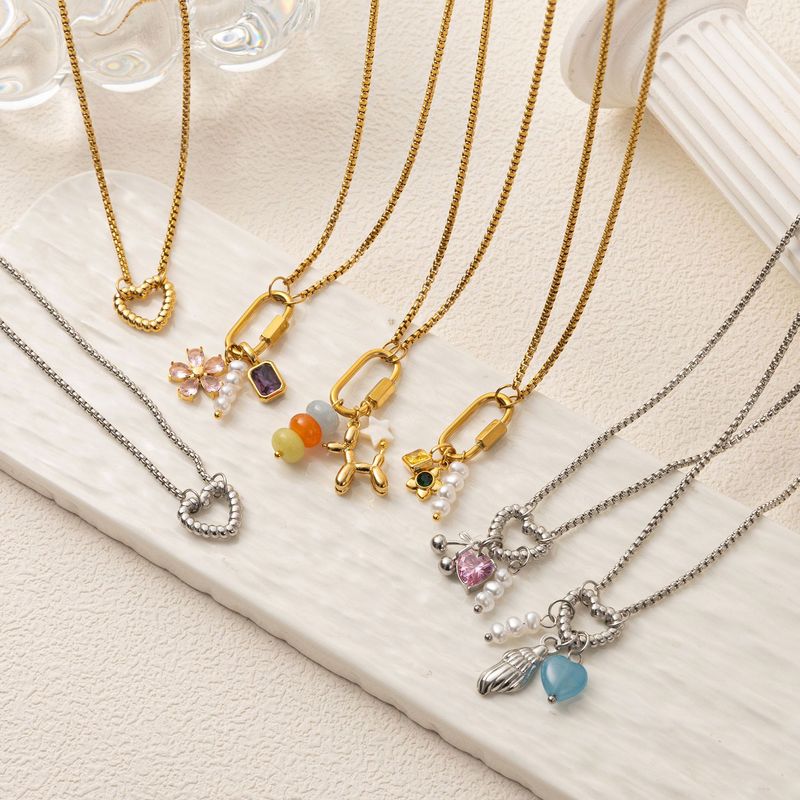 Bijoux pour femmes en acier inoxydable, placage sous vide au four, véritable or, anneau ouvert torsadé, perle, trombone, chaîne de base détachable_voghion.com