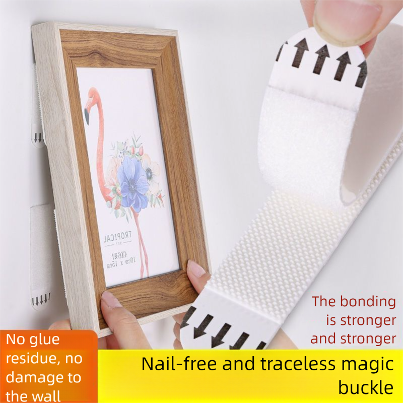 Hanging Artifact No-Drill Wedding Photo Wall Buckle Seamless Adhesive Magic Tape Picture Frame Sticky Hook_voghion.com