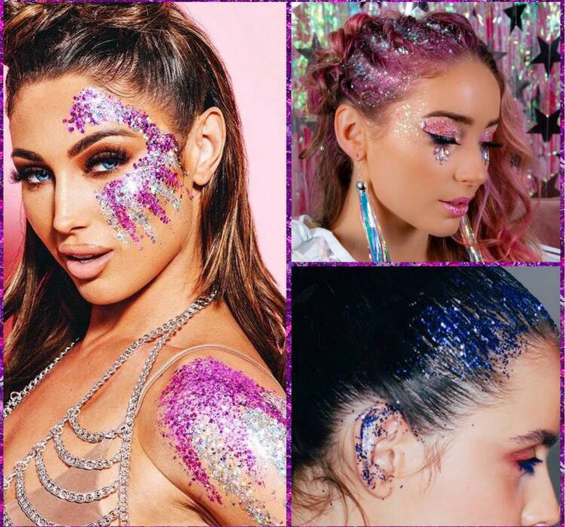 Halloween Edm Electronic Music Festival Ansiktsklistermärken Ögonbrynsklistermärken Diamond Resin Diamond Carnival Diamond Stickers Maskerad ansiktsdekoration_voghion.com