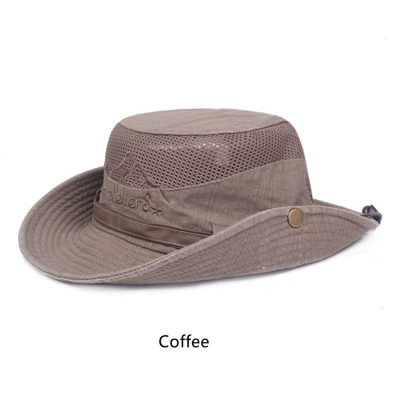 Mode Neue Outdoor Eimer Sommer Atmungsaktive Panama Kappe Baumwolle Dschungel Angeln Mesh Hut Wandern Strand Sonnenschutz Kappen Für Männer_voghion.com