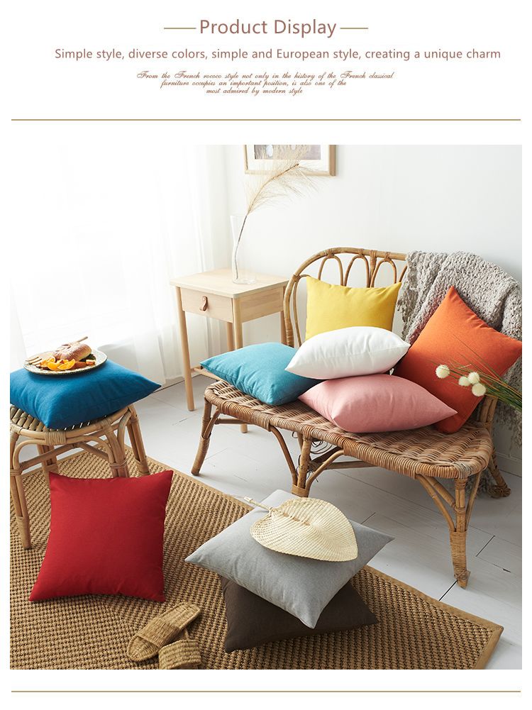Waterproof Cushion Cover Solid Color Pillowcase Soft Plush Polyester Pillow Cover For Couch Sofa Living Room Outdoor Gift Nordic_voghion.com