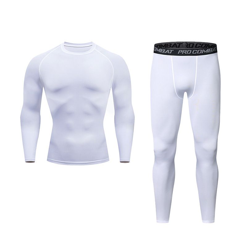 Men's 2-Piece Compression Workout Set - Moisture-Wicking Gym Base Layer For Basketball, Running & Hiking - Breathable Quick-Dry_voghion.com