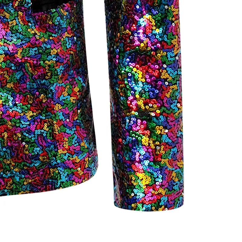 Lässiges Pailletten-Hochzeitskleid für Herren, Tanzmeister, Gastgeber, farbenfrohe Anzugjacke für Männer_voghion.com