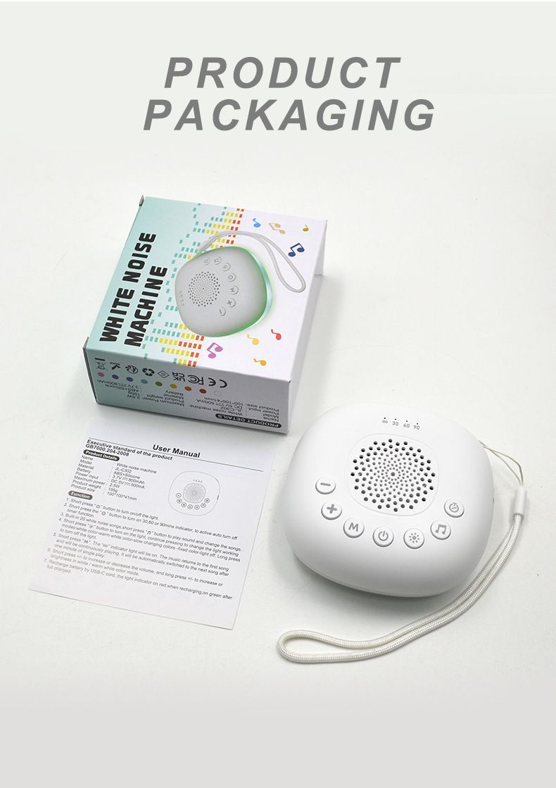 White Noise Machine Baby Soothing Portable White Noise Machine Breathing Night Light_voghion.com